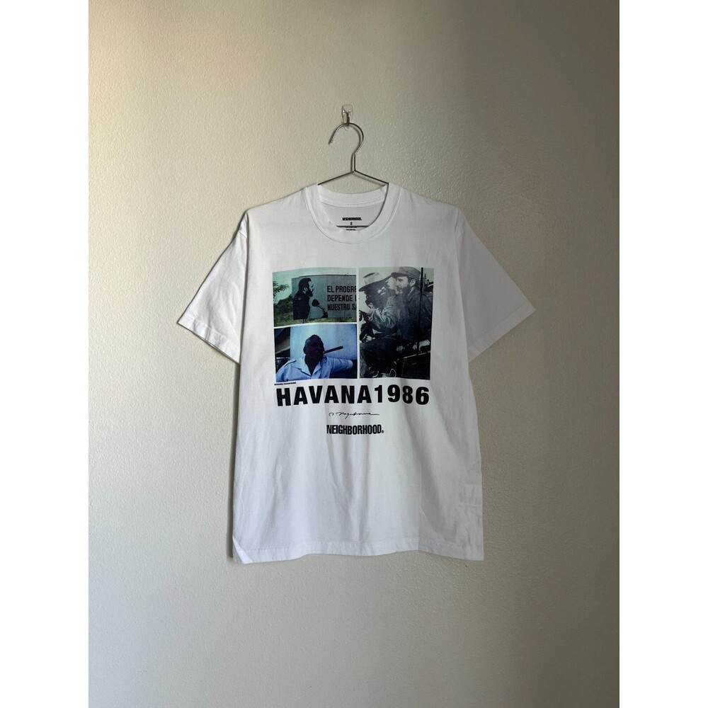 NEIGHBORHOOD Men's Havana Nhon-2 Graphic Tee in White Size SMALL